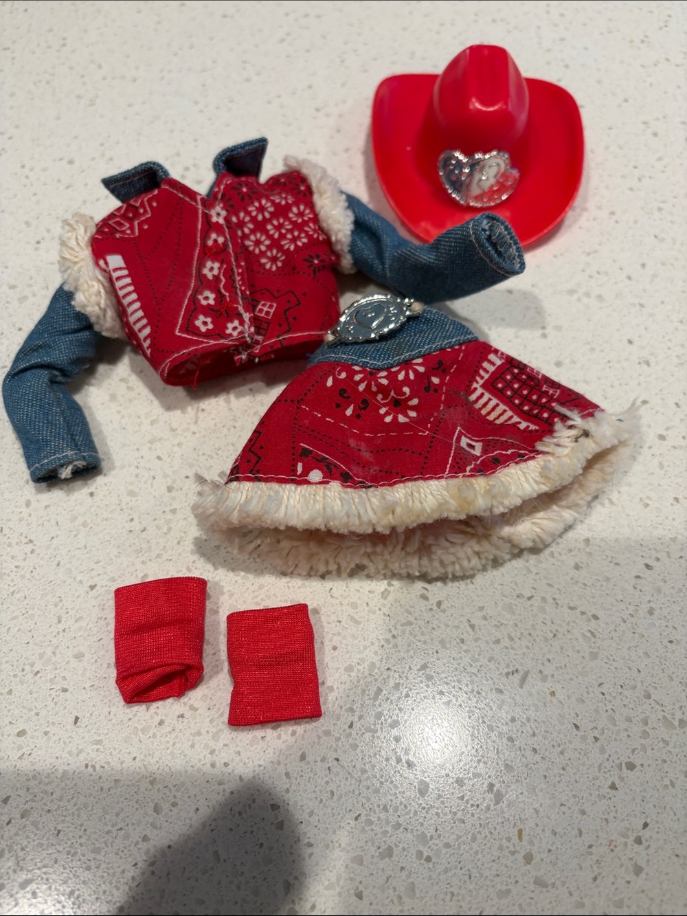 Barbie Red Cowgirl Dress Set with Hat and Boot Covers